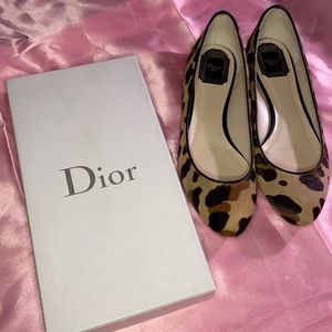 100% AUTHENTIC Dior Cheetah Leopard Print Flats